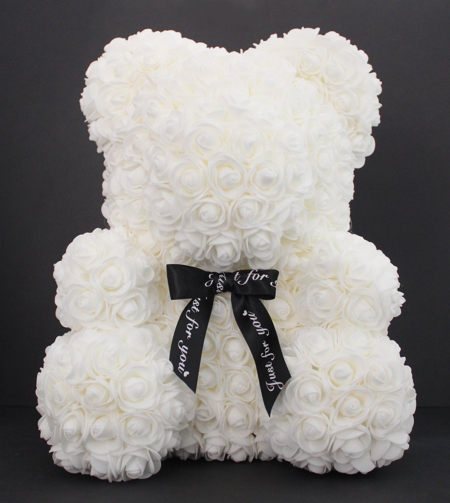 Ours rose blanc 36cm