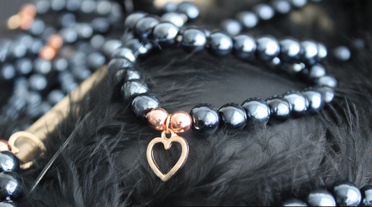 Bracelet perle pendentif coeur